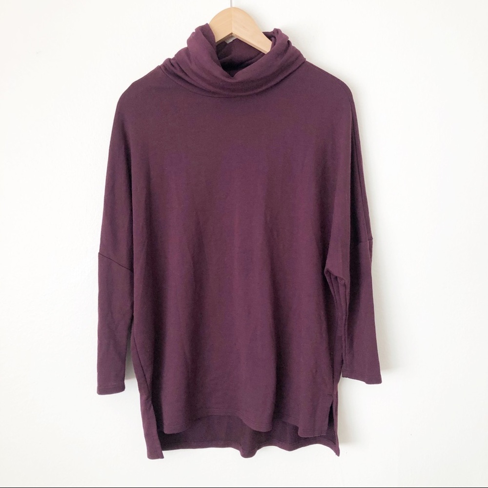 Caslon Purple Knit Mock Neck Dolman Sweater Top - Picture 1 of 9